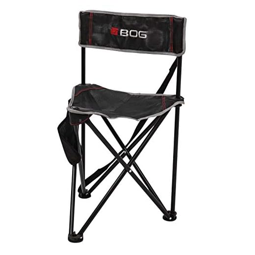 BOG Triple Play Ground Blind Chair with Rugged Construction, Aluminum Frame, Extended Seat Area, Quiet Setup, Breathable Textilene Fabric, Collapsible, and Carry Bag for Hunting, Shooting, and Outdoor