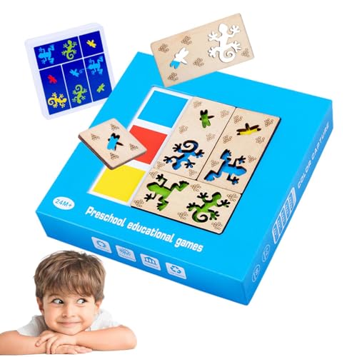 Spielzeug zum Kombinieren von Farben für Kleinkinder, Spielzeug zum Sortieren von bunten Formen, Brettspiel mit Holz-Tierschablonen, zum Anbauen von Fingerkarten, Spielzeug für