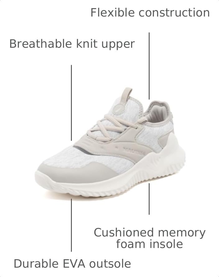 Image of Nautica Women's Casual Fashion Sneakers - Comfortable Walking Shoes with Knit Upper and Cushioned Support