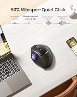 ProtoArc EM01-NL Trackball Maus Kabellos, 2.4G USB & Bluetooth, Daumensteuerung, Verstellbarer Winkel,5 DPI Einstellbar,Wiederaufladbare,Ergonomische Maus für PC/Mac/iPad/Windows - Lila Ball – Ansicht 6