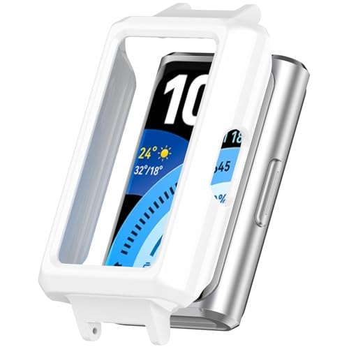 Image of for Huawei Band 11 Pro / 11 Pro NFC Watch Case Hard PC Protective Cover with 12mm Button Cutouts - White