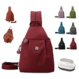 Preferablen Waterproof 2-Way Commuter Bag,Backpack Chest Bag Double Zipper Large Capacity (Red-1PC)