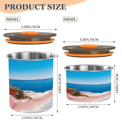Contenedor hermético para café de acero inoxidable 500 ml miniatura 2