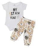Unique Baby Unisex My First New Years Romper Pant Set Outfit (18m, First NY)