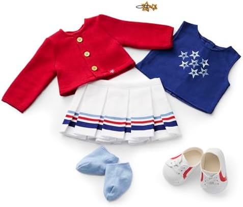 American Girl Team AG Sweater &amp; Skirt Set 18 inch Doll Clothes with Tank Top, Red, White, and Blue, 6 pcs, Ages 6+