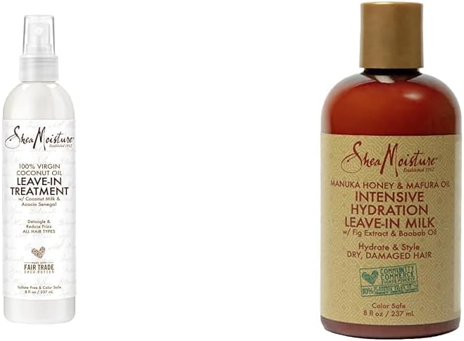 Leave-In Hair Treatments with 100% Virgin Coconut Oil, Manuka Honey, and Mafura Oil, 8 Ounce