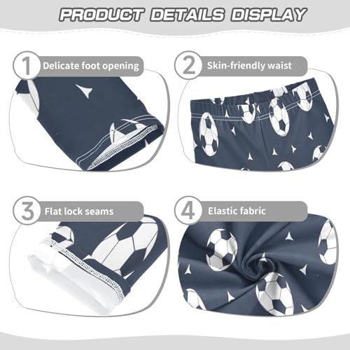 Toddler Girls Leggings Printed Yoga Pants Leggings White Black Football for Kids3