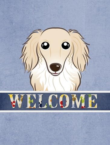 Carolines Treasures Longhair Creme Dachshund Welcome Flag Garden Size