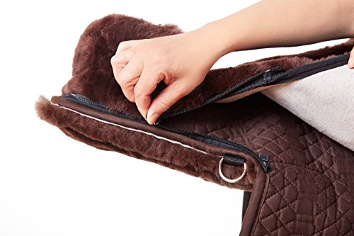 Foto von Engel Reitsport | FELLSA-R2-MOC | Hochwertiger Fellsattel | echtes Merino Lammfell | baumloses Bare-Back-pad | Gr. Englisch Farbe Mocca braun