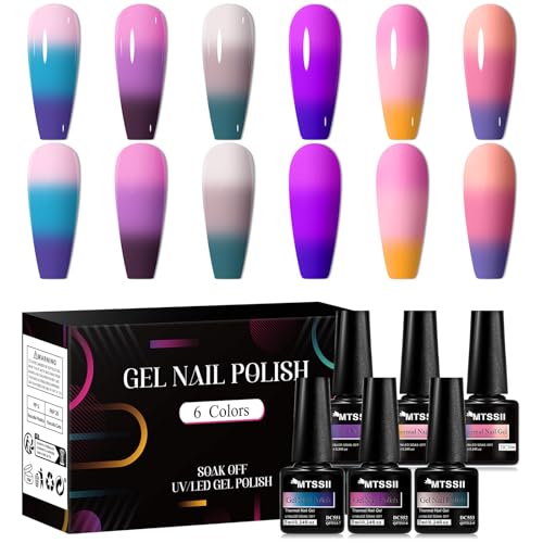 Set de 6 esmaltes de uñas térmicos cambio de color