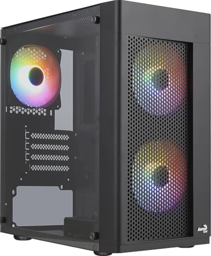 Aerocool HEXFORMBKV2, Micro ATX PC Gehäuse, 3 Lüfter FRGB, Frontgitter, Schwarz Aerocool HEXFORMBKV2, Micro ATX PC Gehäuse, 3 Lüfter FRGB, Frontgitter, Schwarz