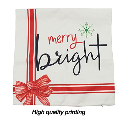 Gaonini Christmas Pillow Covers 18X18 Set Of 4, Christmas Decorations Merry Christmas Bright Christmas Tree Santa Hat Christmas Pillows Decorative Throw Pillows, Winter Holiday Cushion Case For Couch #TOP3