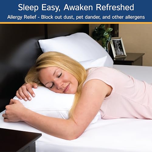 King Size Mattress Protector Waterproof Zippered Cover - Deep Pocket Fits up to 20" Depth - Hypoallergenic Premium Quality Encasement Protects Against Dust White