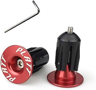 PLATT Bike Bar End Plugs Aluminum MTB Road Bike BMX Handlebar End Caps (Red,1 Pair)