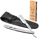 MARKHOR® Silver- Cut Throat Razor Kit – Mens Straight Razor, Barber-Grade Cutthroat Razor, Professional Straight Edge Beard Razor for a Clean & Precise Shave (Silver)
