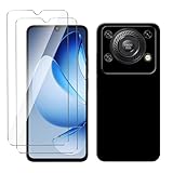 LYZXMY Cover per Oukitel C60 Pro/Oukitel C60(6.88") Nero Custodia + 2 Pezzi Pellicola Protettiva in Vetro Temperato, Ultra Sottile in Silicone Protettivo Bumper TPU Morbido Gel Case