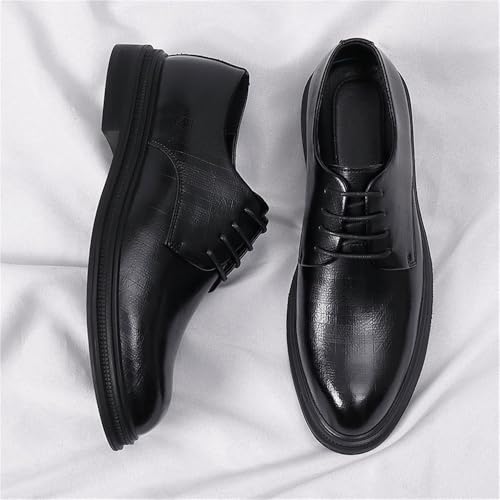 Men's Lace Up Height Increasing Pointed Toe Leather Dress Shoes Summer Business Formal British Style Wedding Groom Office Gentleman Footwear4