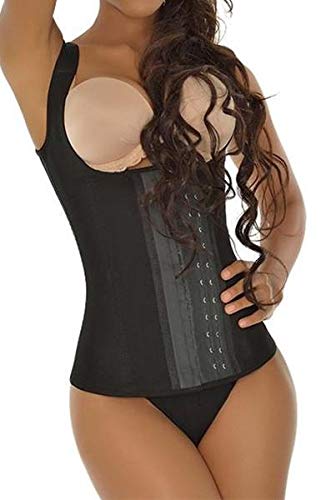 Ann Michell Women's Full Vest Workout Latex Waist Cincher (38, Black) #TOP5