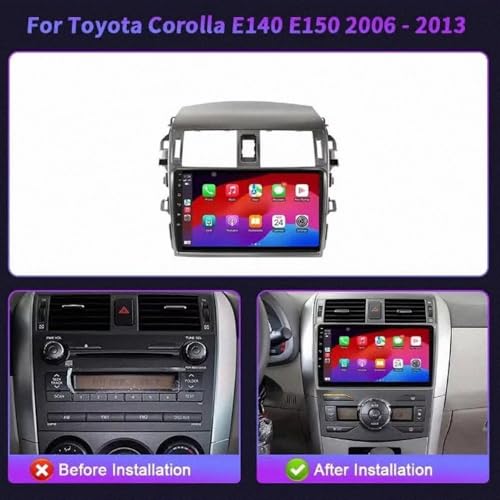 Radio Coche 2 DIN Pantalla Toyota Corolla con Carplay Android Auto Inalámbrico Bluetooth 2