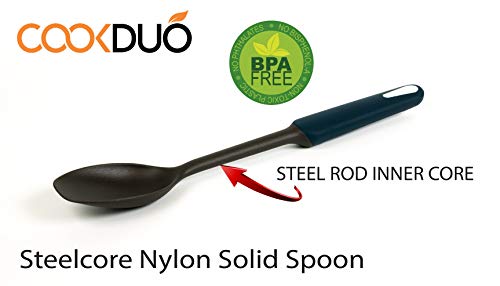 COOKDUO Steelcore BPA Free Nylon Cooking Spoon With Solid Steel Inner Core (Heat Resistant & Safe For Non-Stick Cookware)