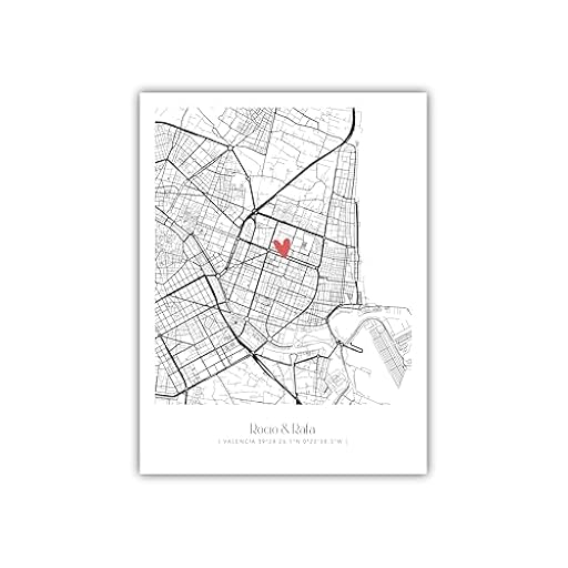 Lámina Personalizada Mapa con ubicación en forma de corazón - Regalos personalizados únicos para Bodas, Aniversarios, San Valentín, etc - 30 x 40 cm | Ya disponible en tu tienda friki favorita! En mundofriki.es!