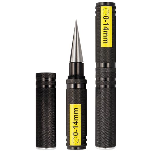 Eyech 2 Pack 0-14mm RC Body Reamer Tool with Precision Scale – High-Strength Aluminum Expanding Hole Puncher Opener Reamer for RC Car Shell, Plastic Sheet, Aircraft Model, DIY Projects (Black)