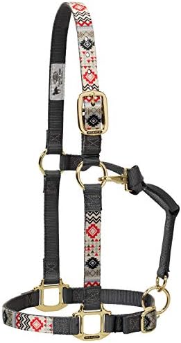 Weaver Leather Nylon Crimson Aztec Adjustable Chin and Throat Snap Halter, Large