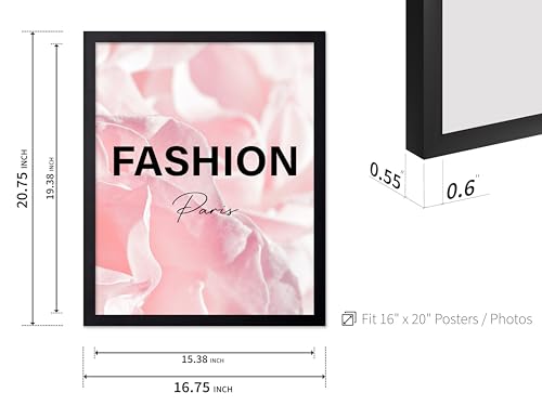 Image of Poster Master Fashion Poster - Paris Print - Pink Art - Trendy Art - Modern Art - Gift for Women & Fashionista - Luxury Haute Couture Decor for Living Room or Girl's Room, 16x20 Black Framed