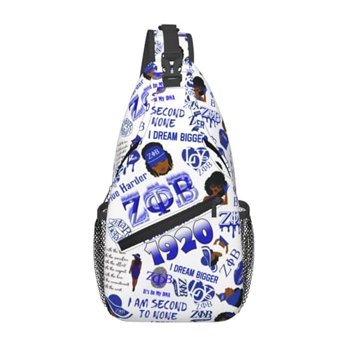 Sorority Paraphernalia Zeta Crossbody Sling Backpack: Anti-Theft Design with Adjustable Shoulder Straps on Both Sides and Two Spacious Compartments. An Ideal Gift for Sorority Members. by Ioiecock - Used condition - US$11.03