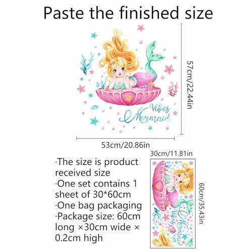 Vinilo decorativo sirena rosa para pared y muebles miniatura 5