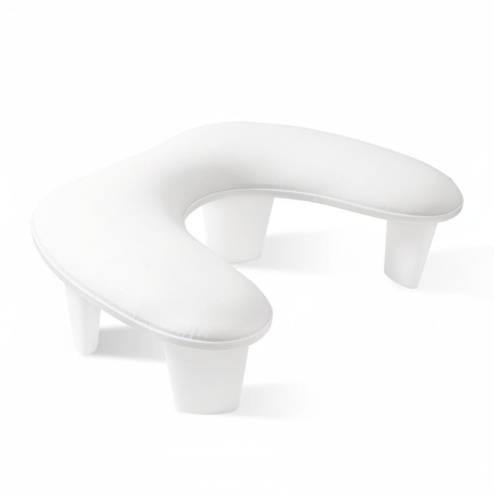 Soporte de Muñeca para Uñas Cojín de Manicura Almohadilla de Brazo con Curva Mariposa para Precisión y Comodidad Piel Impermeable y Soporte Elevado, White