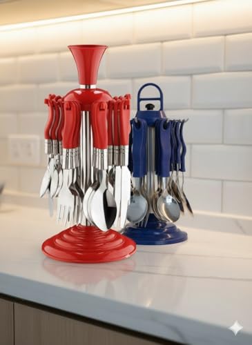 Image of Stainless Steel for Dining || Cutlery Set for Kitchen || Table Spoon & Dining Fork Set || Multi-Color (Super Cutlery Set)