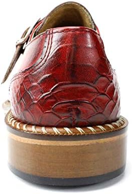 Ivan Troy Doula Men’s Dress Shoes/Italian Monk Strap Men’s Shoes/Men’s Leather Dress Shoes/Italian Oxford Shoes/ (Red, Numeric_13) | Image 7