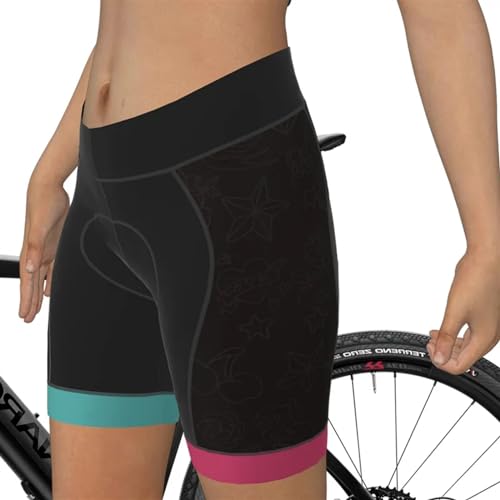 TUOYDJA Calzoncillos De Ciclismo Patrones de Ciclismo for Mujer, Equipo de Bicicleta, Ropa de Carreras, Pintura, Pantalones for Montar, Acolchado de Gel 3D Pantalones Cortos De Ciclismo(S)
