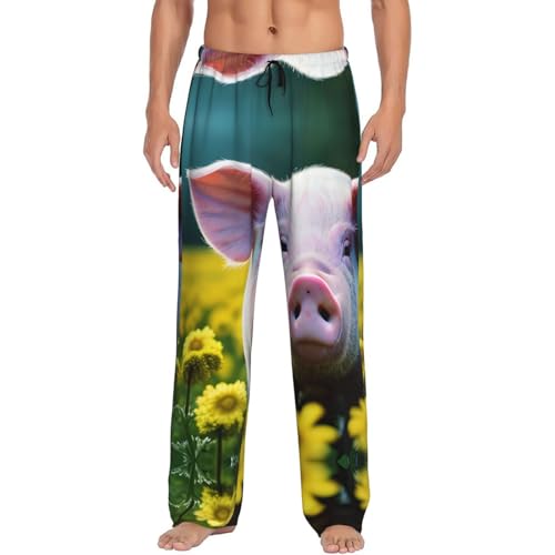 Pantalon de pyjama confortable taille haute élastique noir taille XXL avec poches