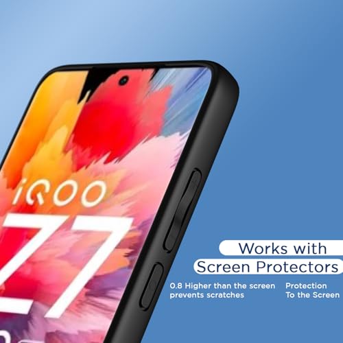 Image of Pikkme Back Cover Compatible with iQOO Z7 Pro 5G / Vivo T2 Pro 5G Shockproof Sleek Hybrid Armor Bumper Case(Black)