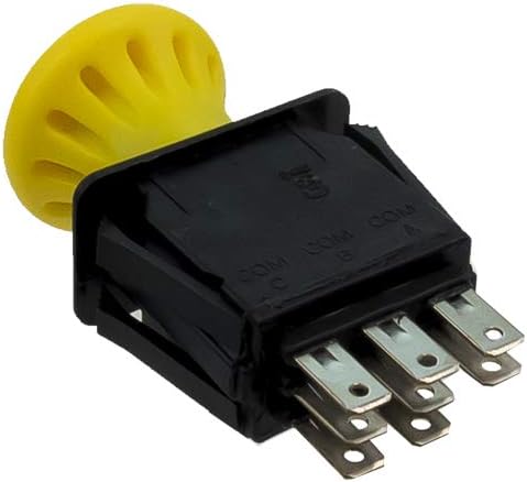 Scag 10 Amp PTO Push Button Switch 483957 Yellow Manual Panel Mount