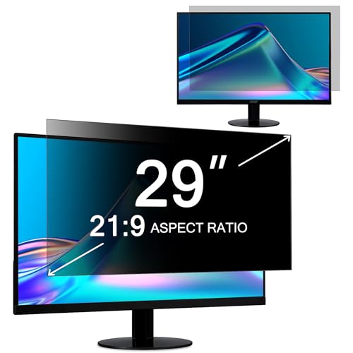Image of ZOEGAA Privacy Screen Protector 29 Inch 21:9 for Monitor, Anti-Blue Light 29 Inch Privacy Film, Curved, Anti-Glare Privacy Screen, Removable Computer Privacy Screen for HP Lenovo Dell Samsung Asus