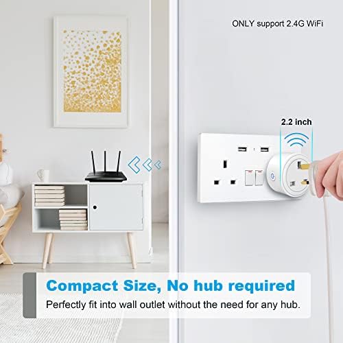 Smart Plug, SURFOU Wifi Plugs that Work with Alexa Amazon Echo, Google Assistant, Wireless Wi-Fi Smart Life Socket with Energy Monitoring App Remote Control Timer Switch Outlet for Home 4 pack