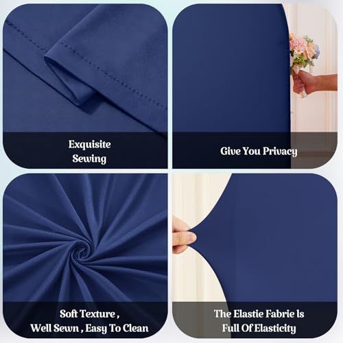 Navy Blue Arch Backdrop Cover for Wedding, 7.2FT Navy Blue Arch Cover Stretchy Backdrops, Double-Sided Arch Stand Covers for Wedding Ceremony, Baby Shower, Birthday Party Decoration by Besutolife - Image 4