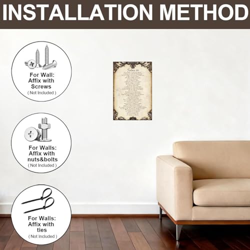 Arte de pared de salmo en metal decorativo religioso para salones y dormitorios 4