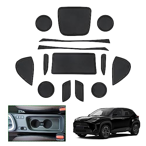 Tapis Caoutchouc Toyota Yaris Cross 2025 Accessoires Rangement Porte-gobelet Console Noir
