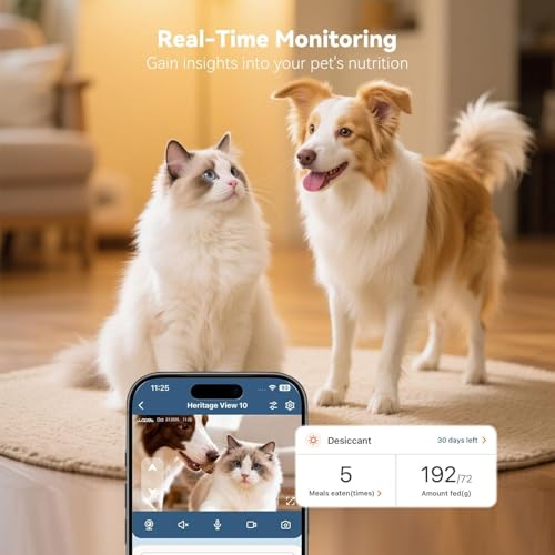 Image of WOPET Automatic Dog Feeder with Camera,1080P HD Video with Night Vision, 5GHz /2.4GHz Dog Food Dispenser with App Control, 4GB SD Card, 2-Way Audio for Cats & Dogs
