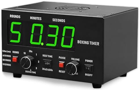Interval Timer with LED Display - Adjustable Sound, Customizable Training Time & Repetitions for Boxing, MMA, and Kickboxing Workouts
