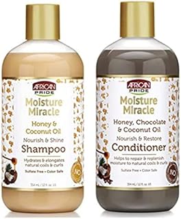 AFRICAN PRIDE MOISTURE MIRACLE HONEY&COCONUT OIL SET (SHAMPOO&CONDITIONER)