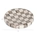 Bloomingville Round Marble Checkered Cheese and Serving Tray, Buff Color and White