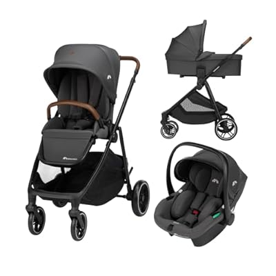 Bebeconfort Luvia Trio  Carrito bebé 3 en 1  0-4 Años  0-22 kg   Cochecito  Silla coche  Capazo  Cierre Inteligente  Manillar Ajustable  Absorción de Impactos en Ruedas  Mineral Graphite