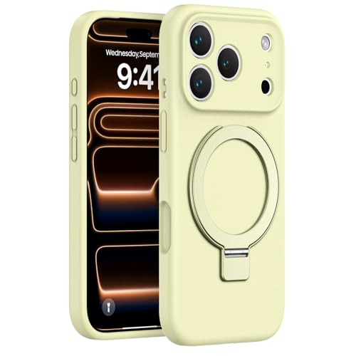 Coque iPhone Air jaune avec anneau rotatif idéale pour vos vidéos et appels mains libres