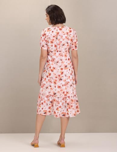 Image of U.S. Polo ASSN. Women's Floral Print Tiered Midi Dress