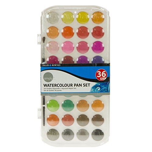 Daler-Rowney Simply Watercolor Pan Set - 36 Pan Travel Watercolor